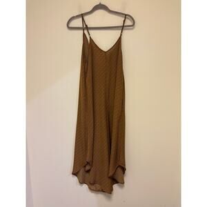 Grade & Gather Midi Dress Spaghetti Straps in Brown Size Small